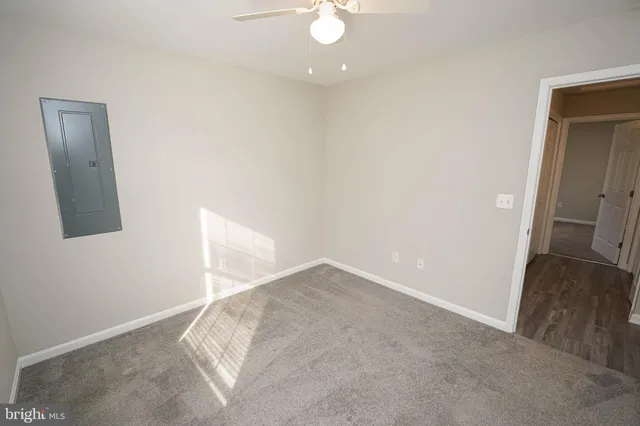 an empty room with an entryway