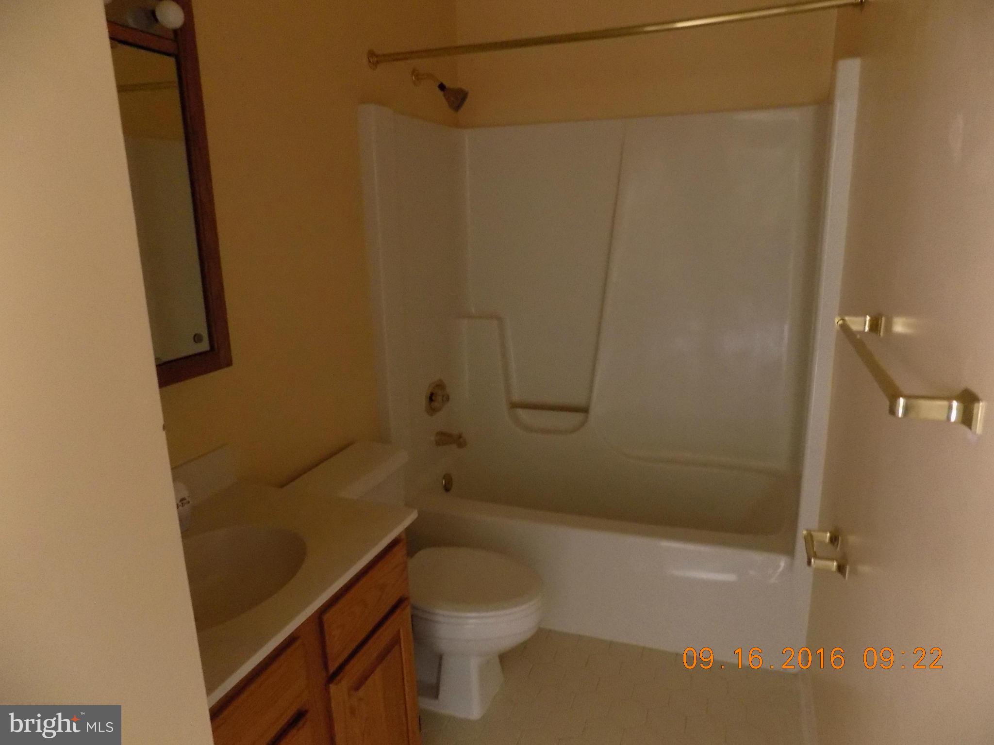 3038 South Glebe Road Arlington, VA 22206 - Photo 13 of 26 a bathroom with a granite countertop shower and a toilet