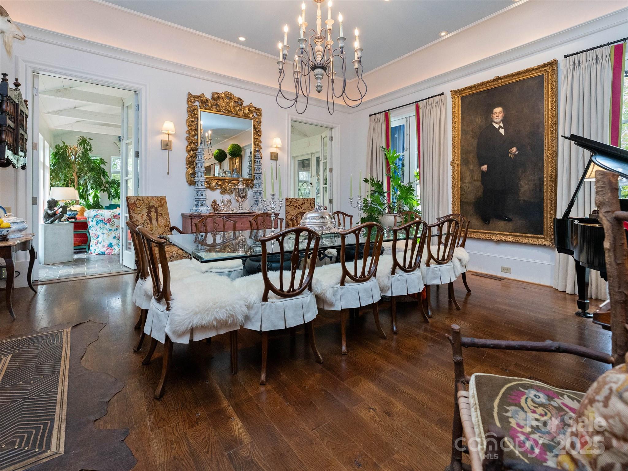 13084 Canada Road Tuckasegee, NC 28783 - Photo 21 of 48 a view of a dining room with furniture window and wooden floor