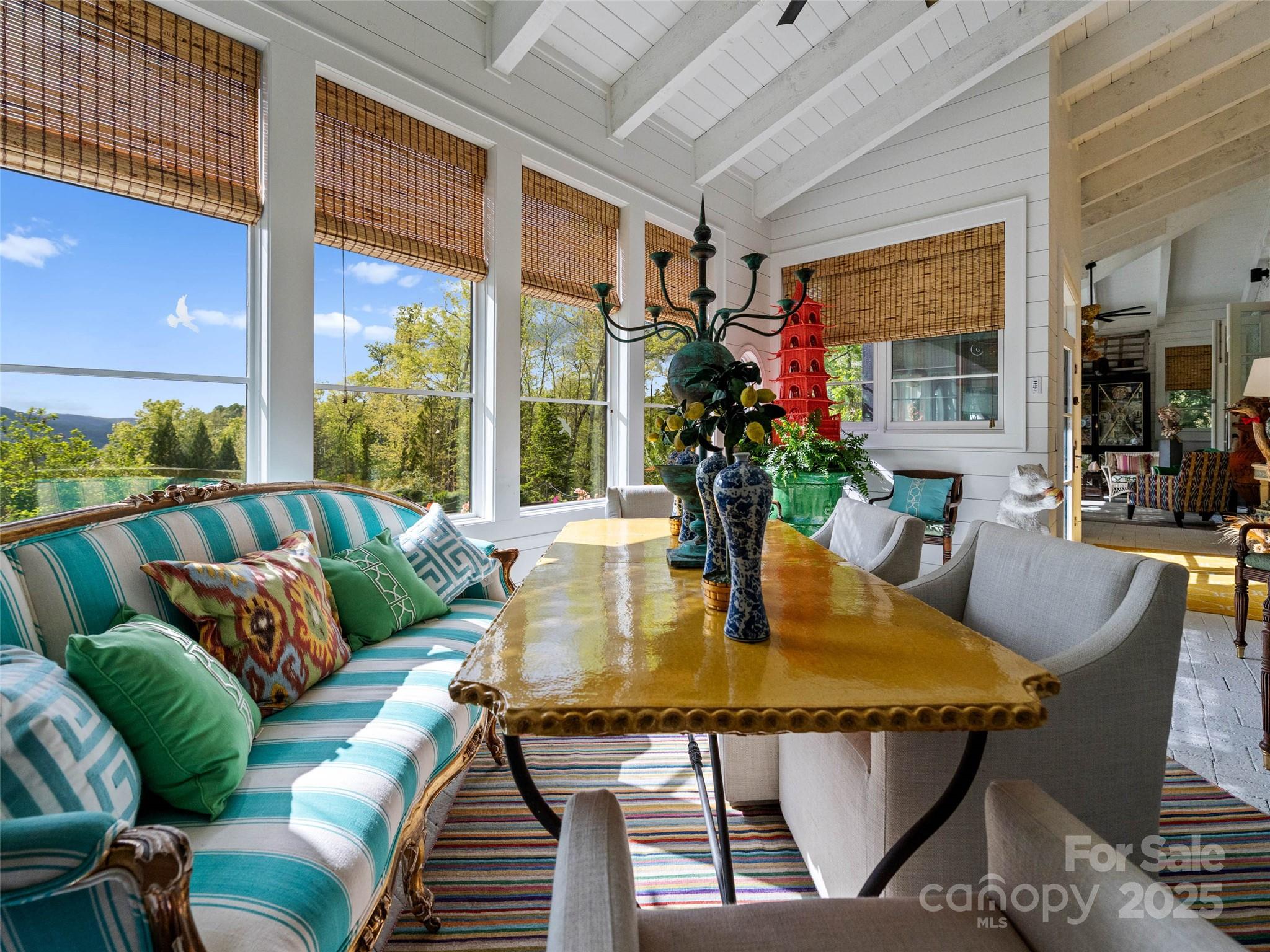 13084 Canada Road Tuckasegee, NC 28783 - Photo 33 of 48 a view of a dining room with furniture window and outside view