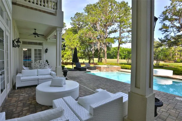 a view of a park with slide