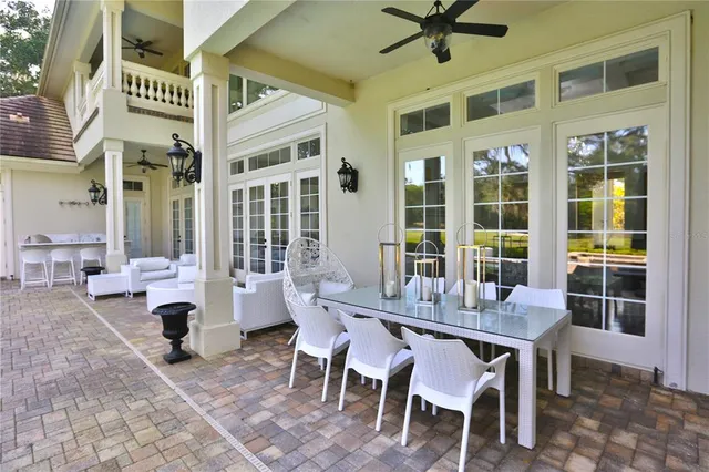 a view of an outdoor space with a lake view