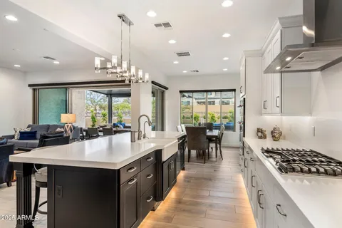 a large kitchen with lots of counter top space