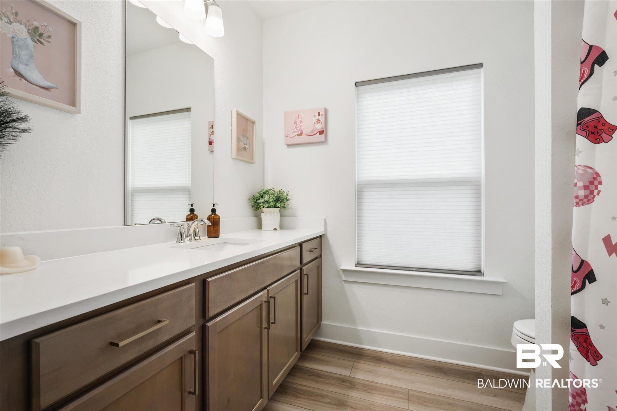 263 Bronze Street Fairhope, AL 36532 - Photo 21 of 47 Bathroom featuring plenty of natural light, vanity, toilet, and wood-type flooring