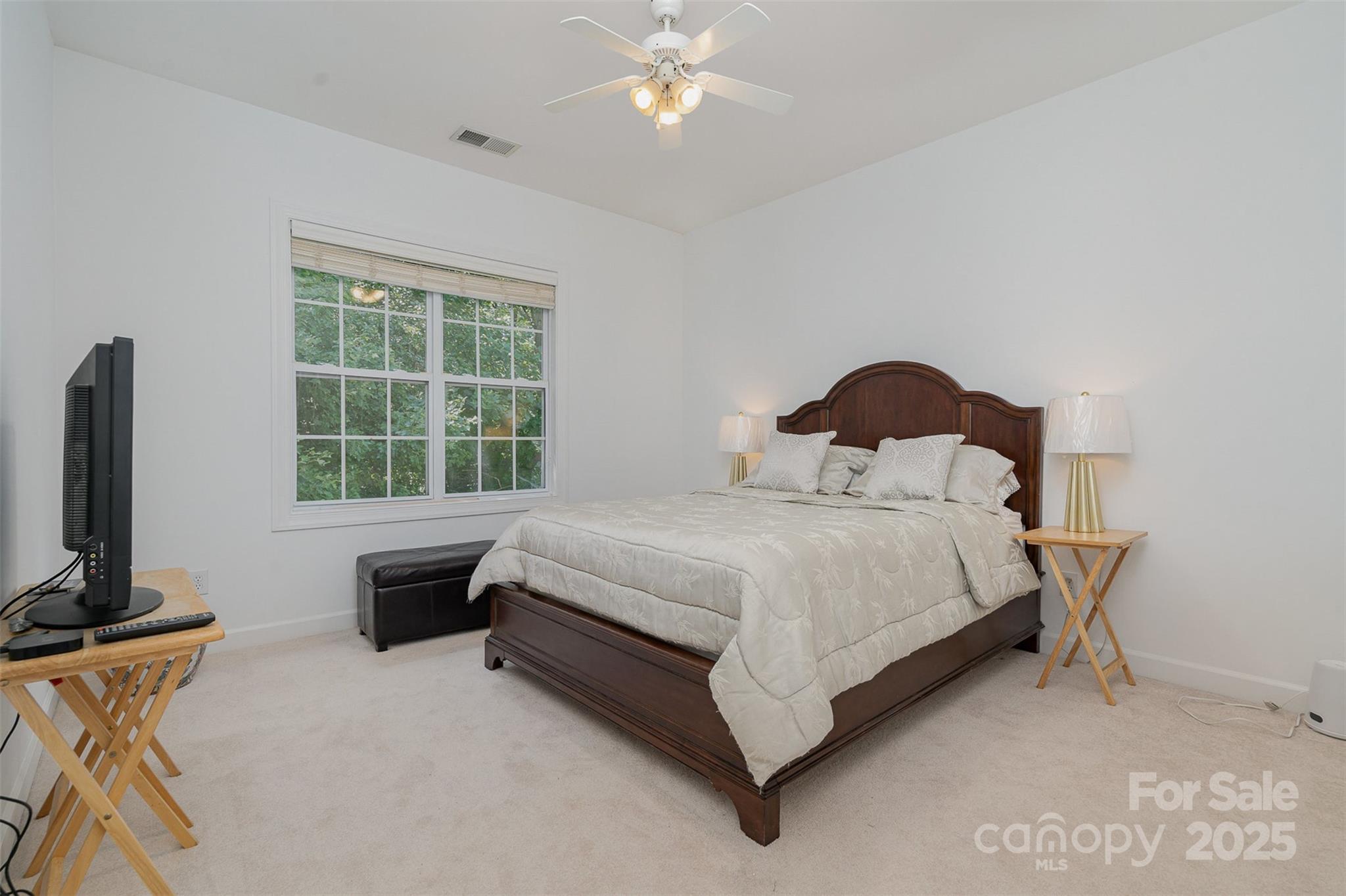 10929 Valley Spring Drive Charlotte, NC 28277 - Photo 26 of 43 a bedroom with a bed tv and a window