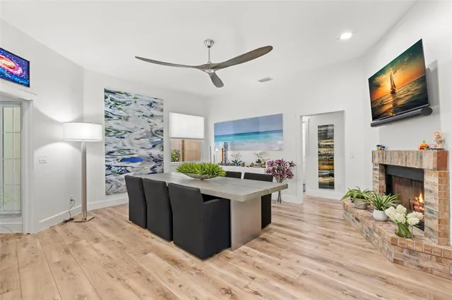 a kitchen with stainless steel appliances granite countertop a stove oven and a refrigerator
