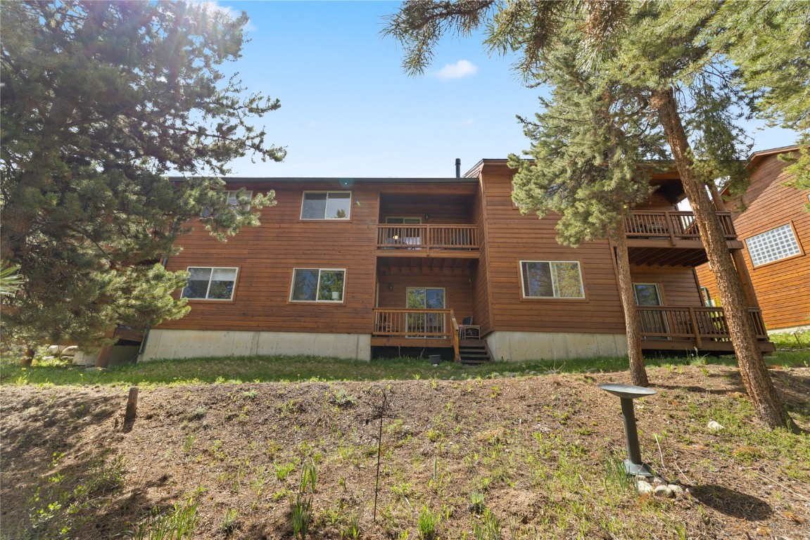 97 Lookout Ridge Drive, Unit 97 Dillon, CO 80435 - Photo 41 of 41 view of the 2 decks and back yard and garden.
