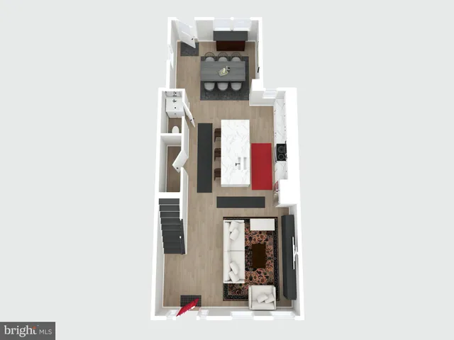 a view of living room with furniture and window