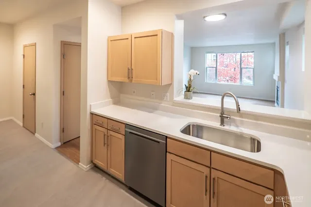 a close view of a sink and a mirror