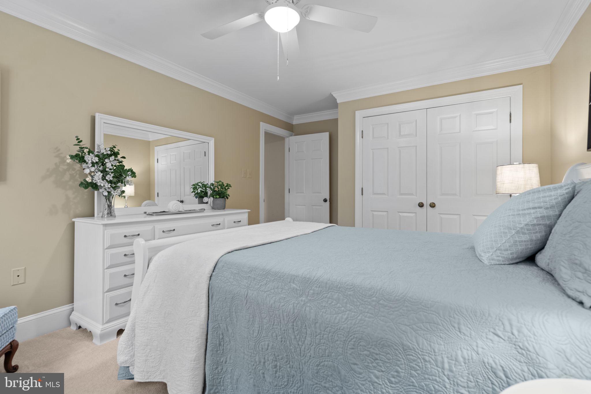7255 Auburn Mill Road Warrenton, VA 20187 - Photo 41 of 58 a bedroom with a large bed and a chandelier