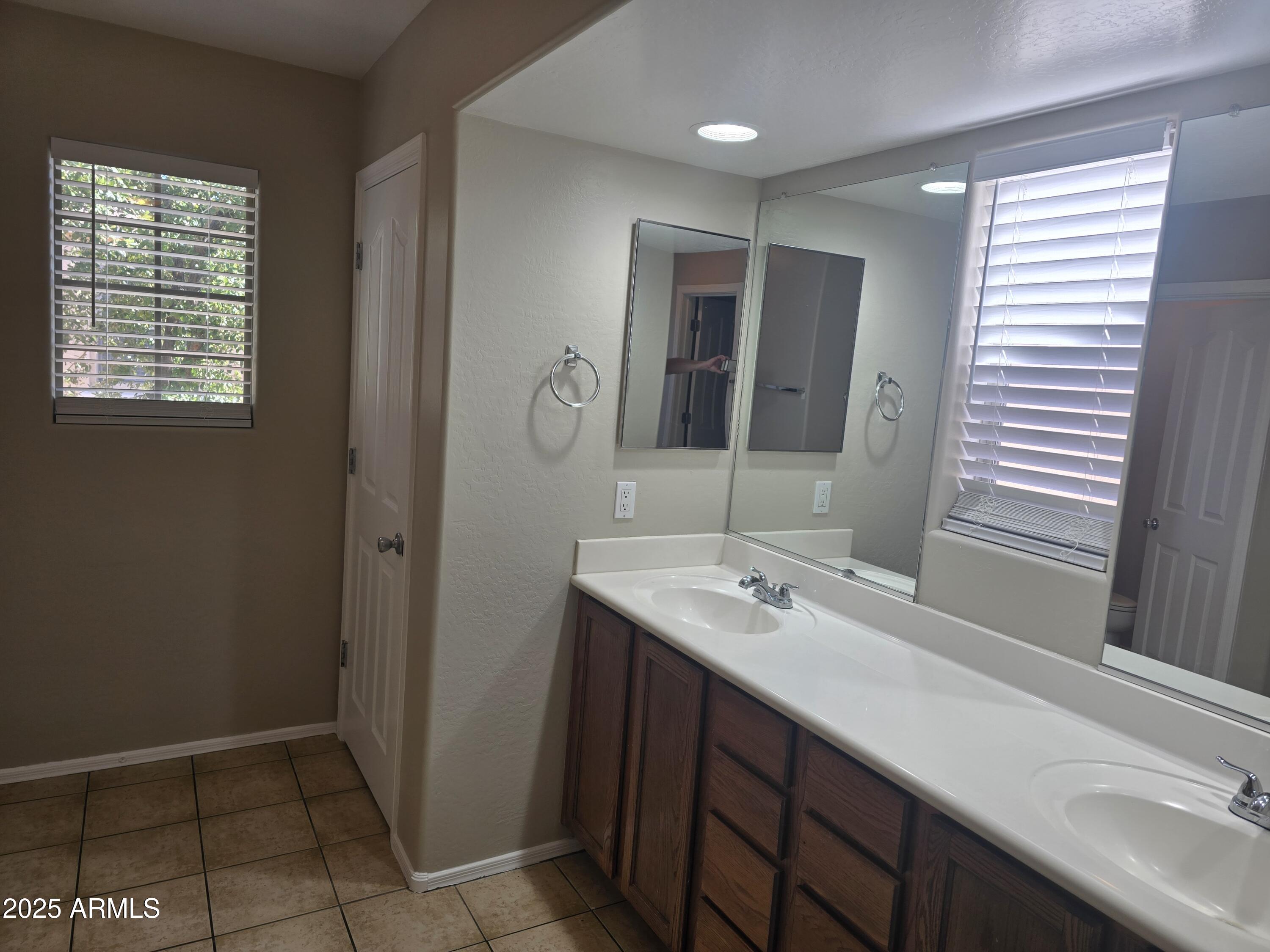 2644 East Megan Street Gilbert, AZ 85295 - Photo 10 of 21 a bathroom with a sink a mirror and a window