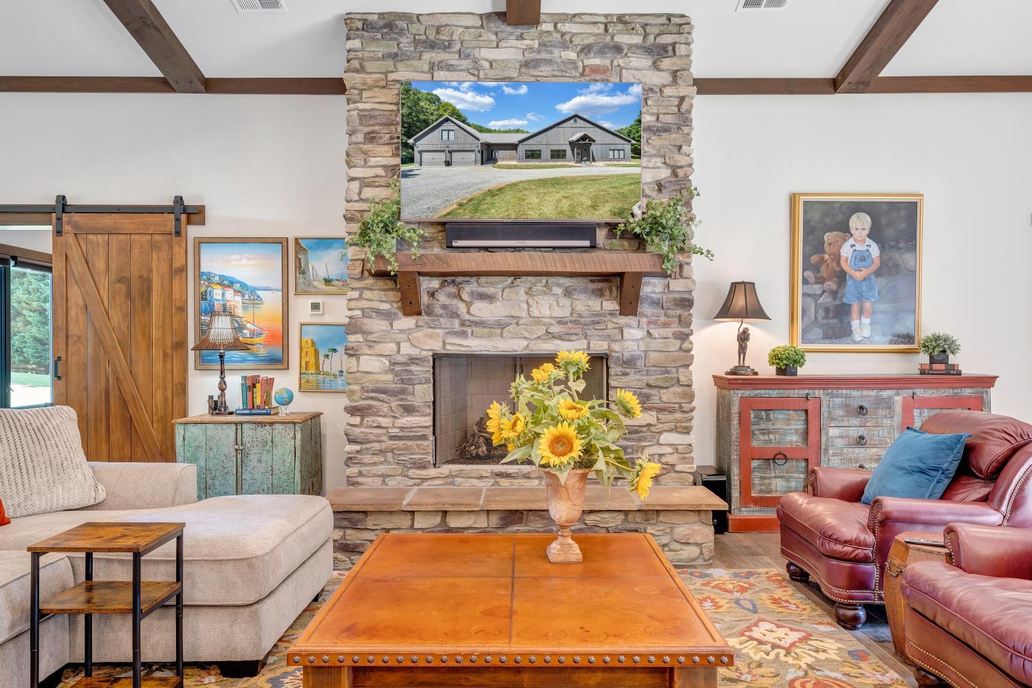 4344 Smith Mountain Road Penhook, VA 24137 - Photo 12 of 100 Rock fireplace