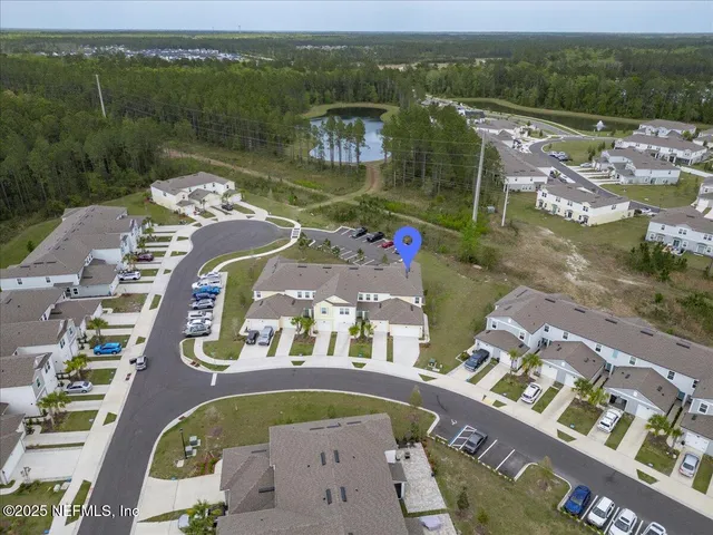 an aerial view of a city