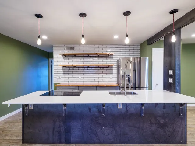 a room with lots of counter space