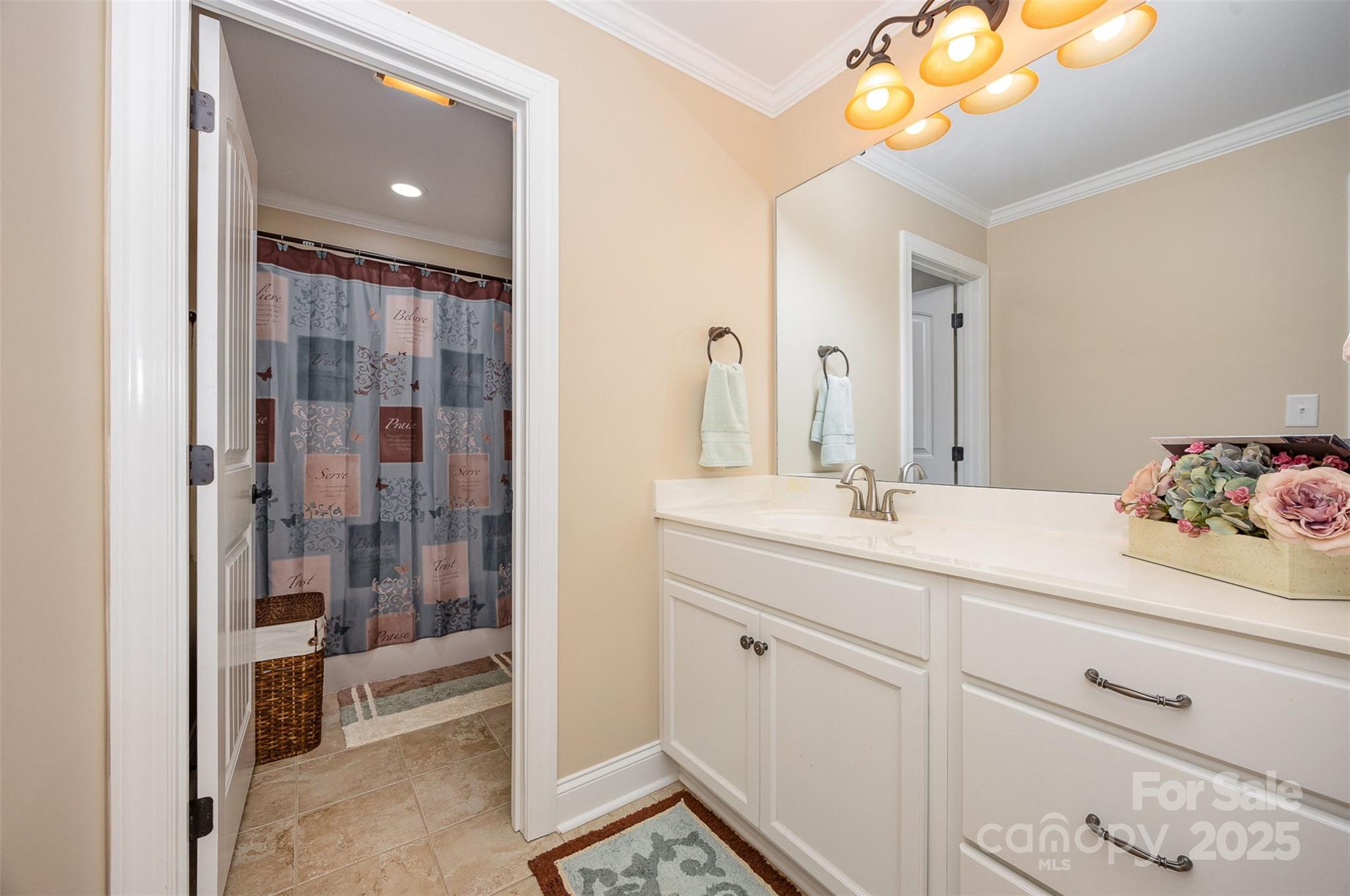 375 Pebblestone Court Lexington, NC 27295 - Photo 23 of 34 a bathroom with a sink a vanity and a mirror
