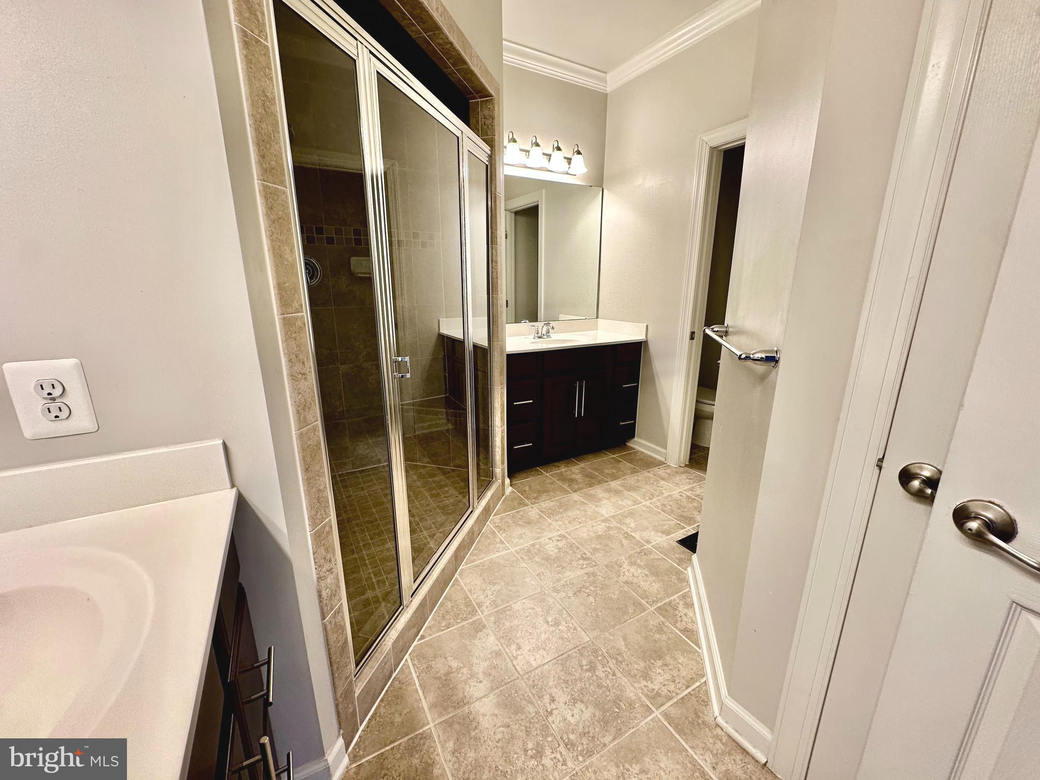 3606 Holborn Place Frederick, MD 21704 - Photo 20 of 30 a bathroom with a tub sink shower and a mirror