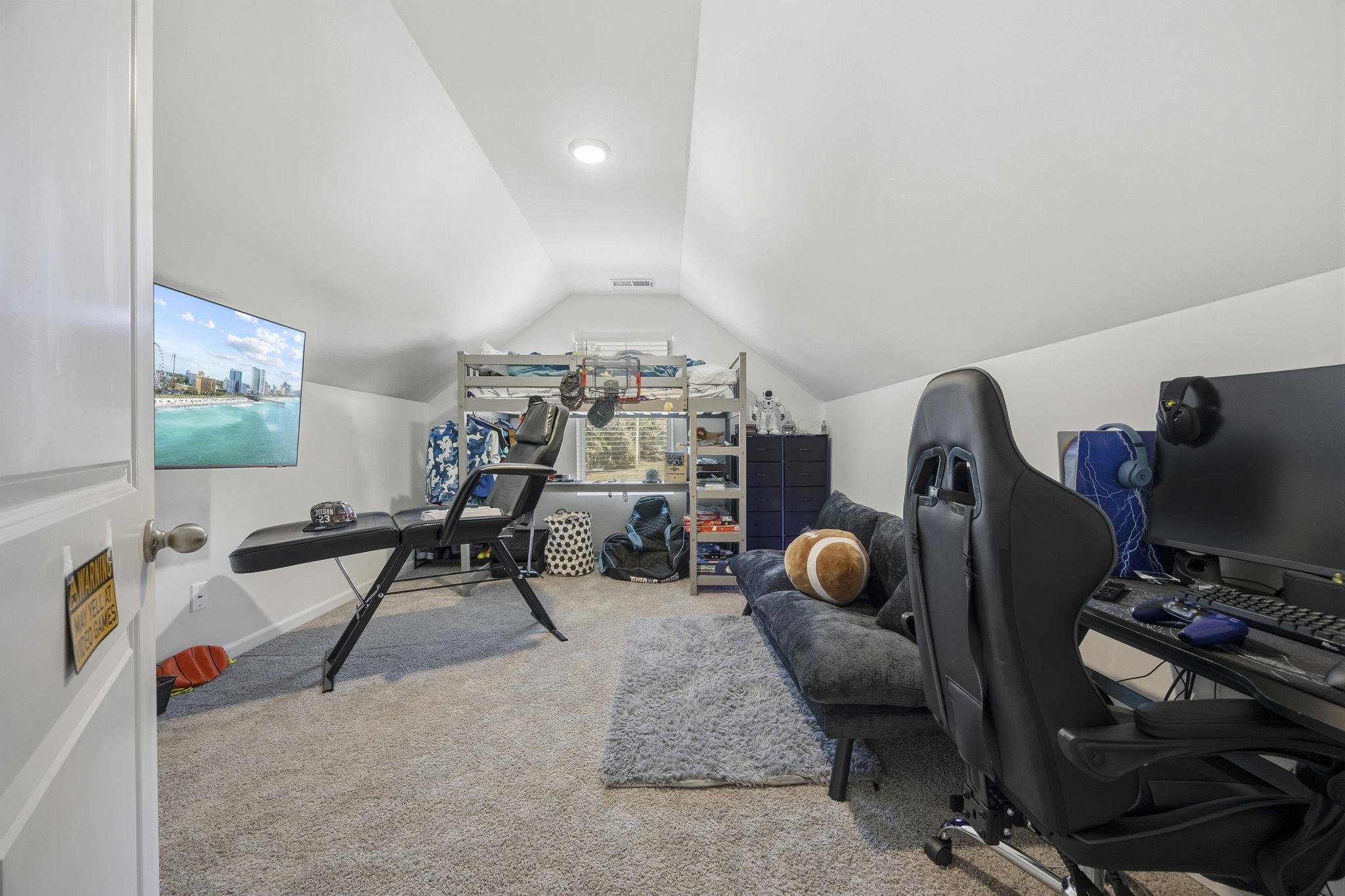 1010 Log Cabin Road Loris, SC 29569 - Photo 21 of 40 Office featuring vaulted ceiling and carpet floors