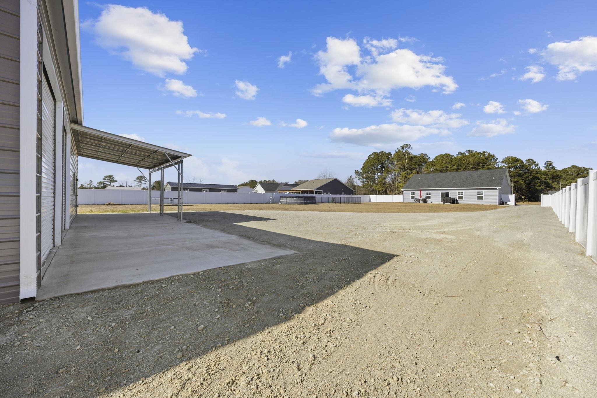 1010 Log Cabin Road Loris, SC 29569 - Photo 30 of 40 Fenced backyard with a patio and a residential view