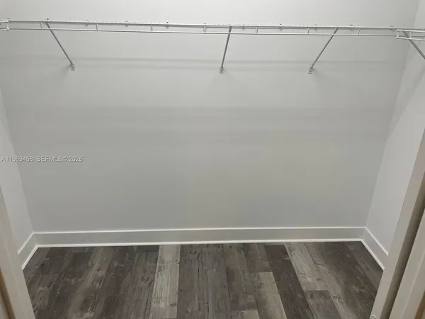 a view of small space with racks on the wall