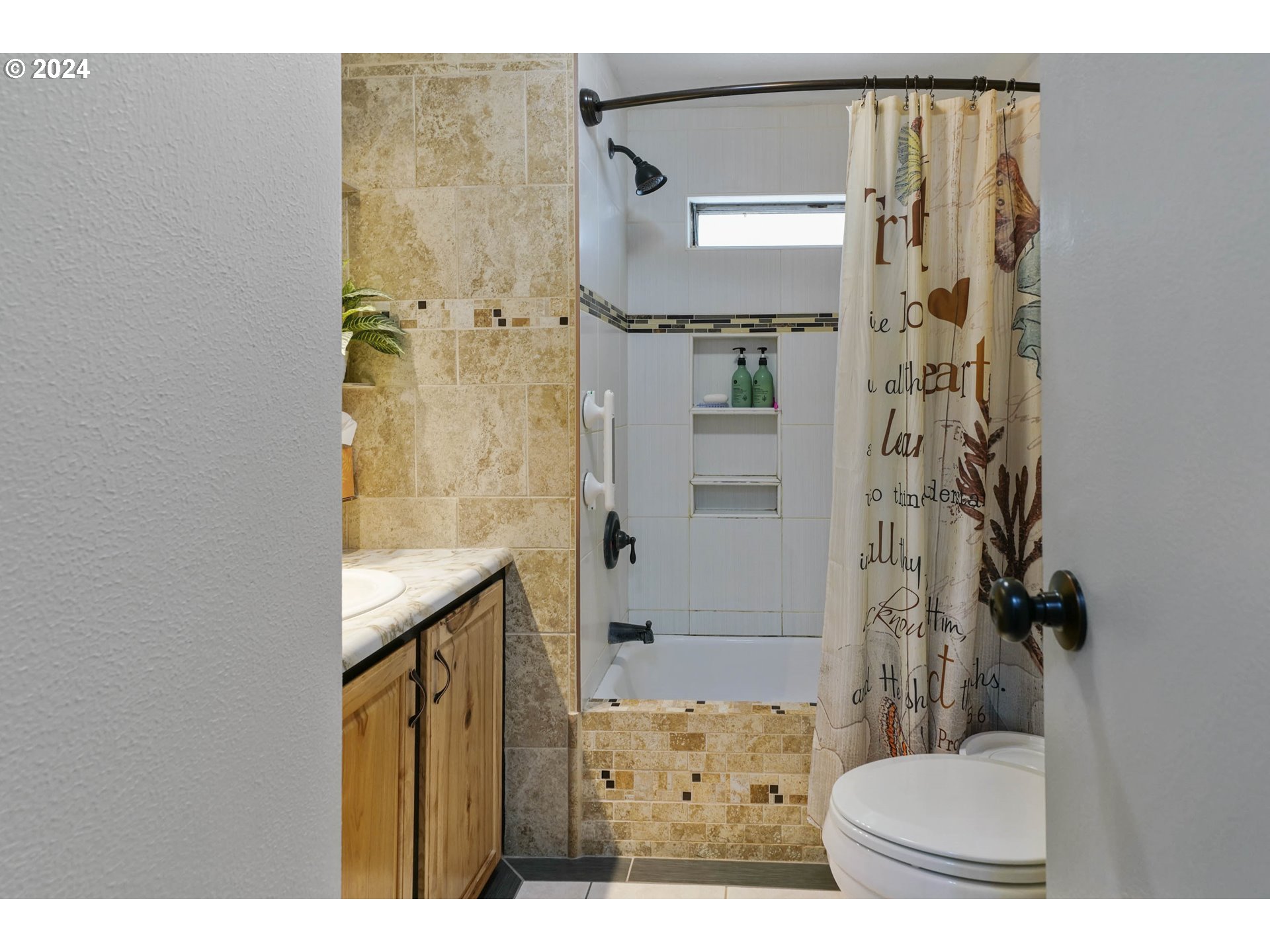 3457 Rainbow Loop Hubbard, OR 97032 - Photo 22 of 32 a bathroom with a granite countertop shower sink mirror and toilet