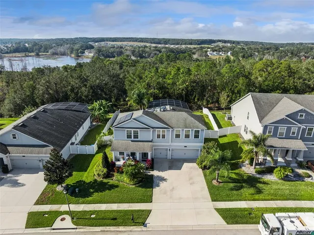 an aerial view of multiple house