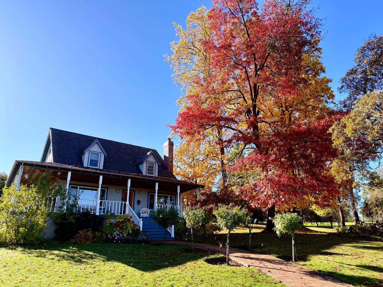 10800 Pickle Barrel Road Auburn, CA 95602 - Photo 74 of 82 a front view of a house with a yard garage and outdoor seating
