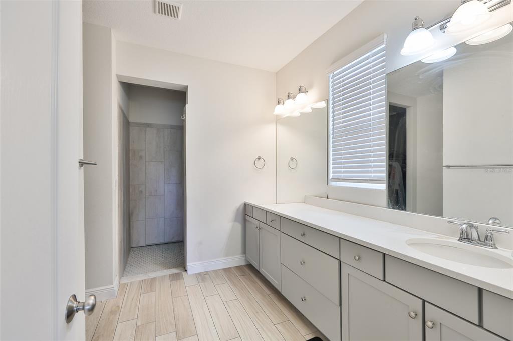 5418 Silver Sun Drive Apollo Beach, FL 33572 - Photo 21 of 65 a spacious bathroom with a double vanity sink and a mirror