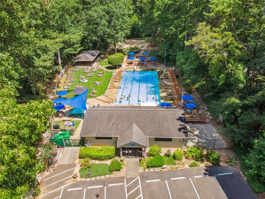 3675 Toxaway Court Chamblee, GA 30341 - Photo 34 of 37 an aerial view of a house with a yard basket ball court and outdoor seating