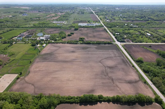 an aerial view of a city