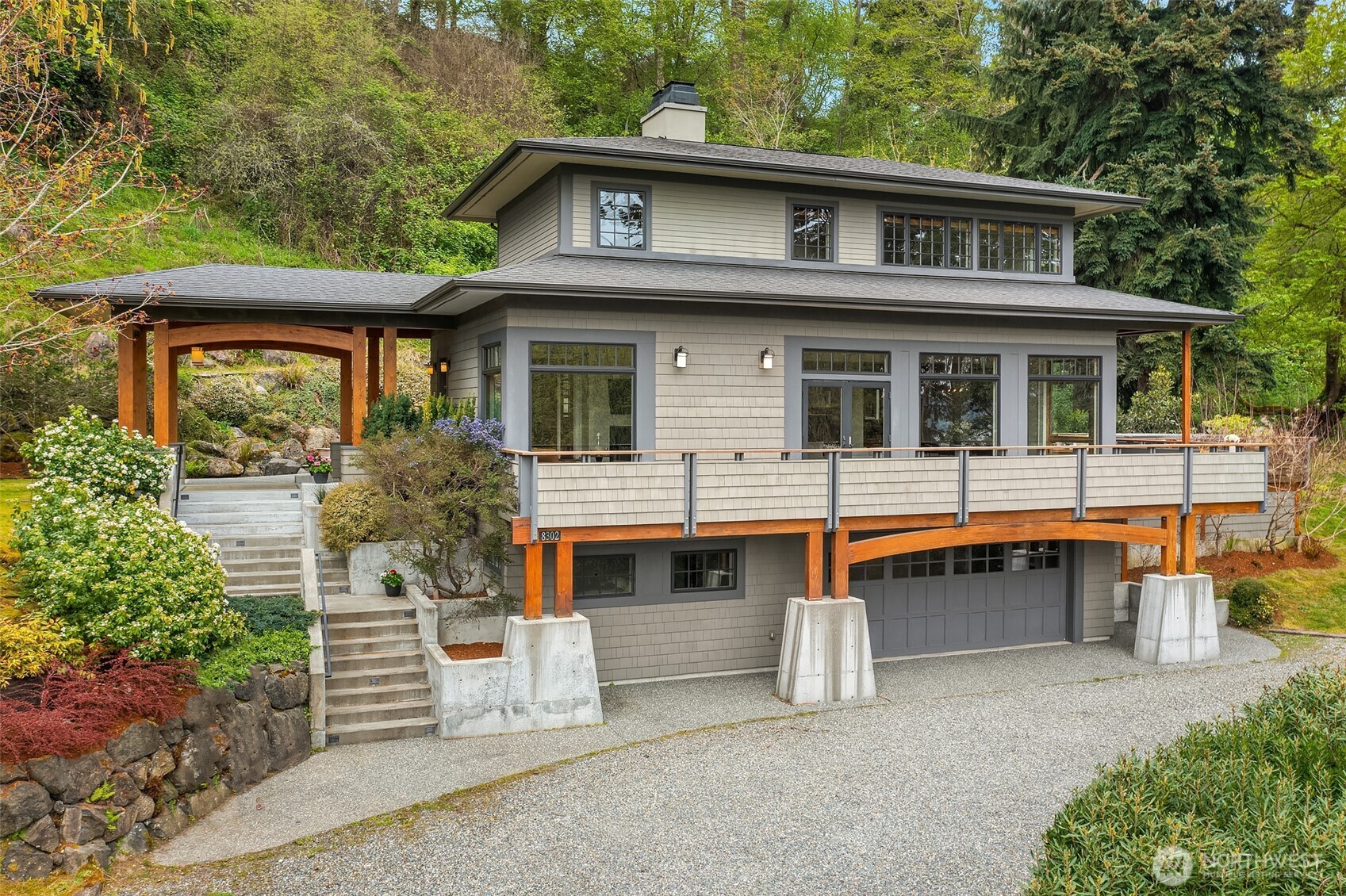 8302 Southwest Dilworth Road Vashon, WA 98070 - Photo 40 of 40 a front view of a house with balcony
