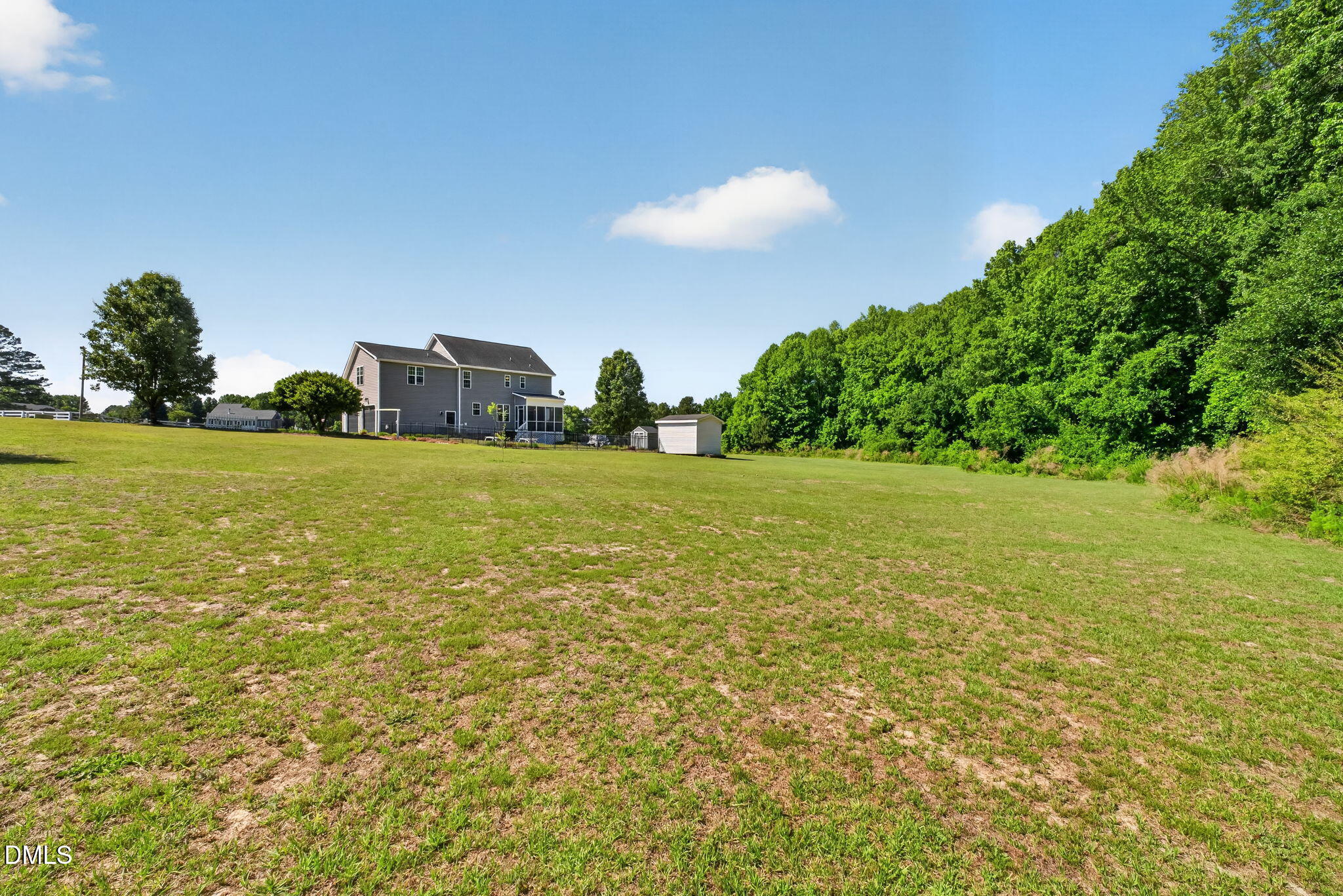 923 White Memorial Church Road Willow Spring, NC 27592 - Photo 39 of 46 a view of a green field and an trees in the background