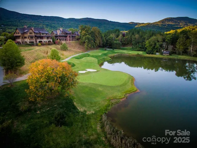 a view of a golf course with a garden