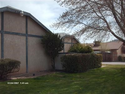 15491 Rancherias Road Apple Valley, CA 92307 - Photo 1 of 1 a view of backyard with potted plants and a large tree