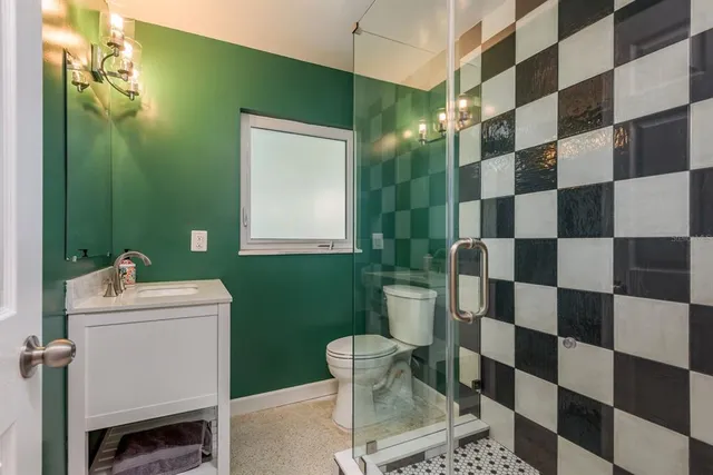 a bathroom with a shower