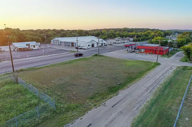 a view of a lake with a garden