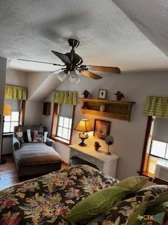 a living room with a couch and a stove