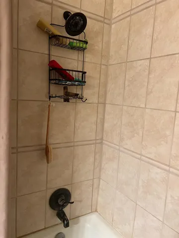 a bathroom with a shower