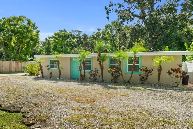 a house view with a garden space