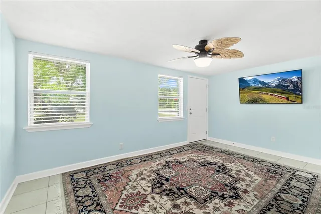 a view of a bedroom with a window