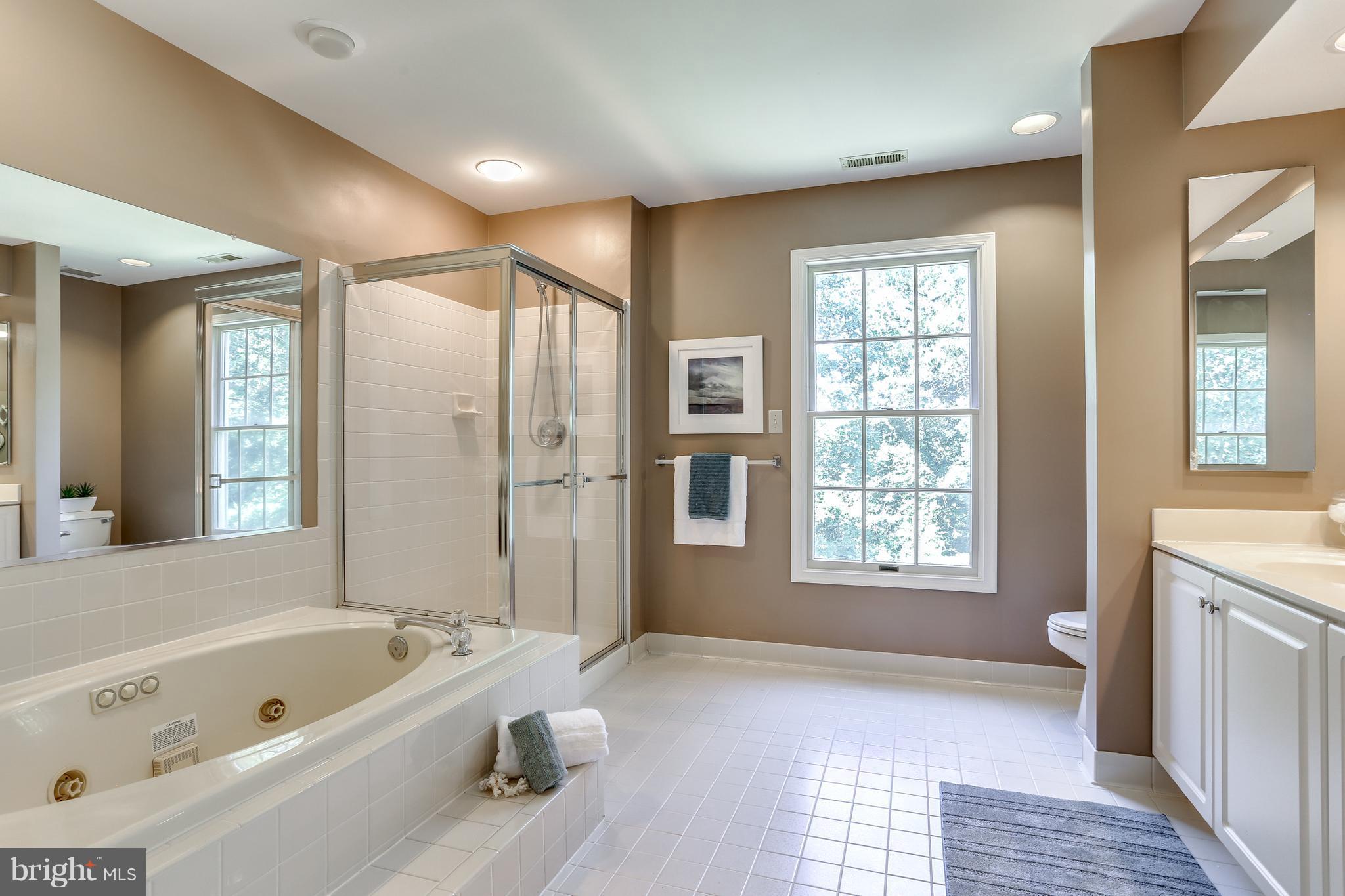 8258 Spring Branch Court Laurel, MD 20723 - Photo 17 of 26 a bathroom with a tub a sink and a window