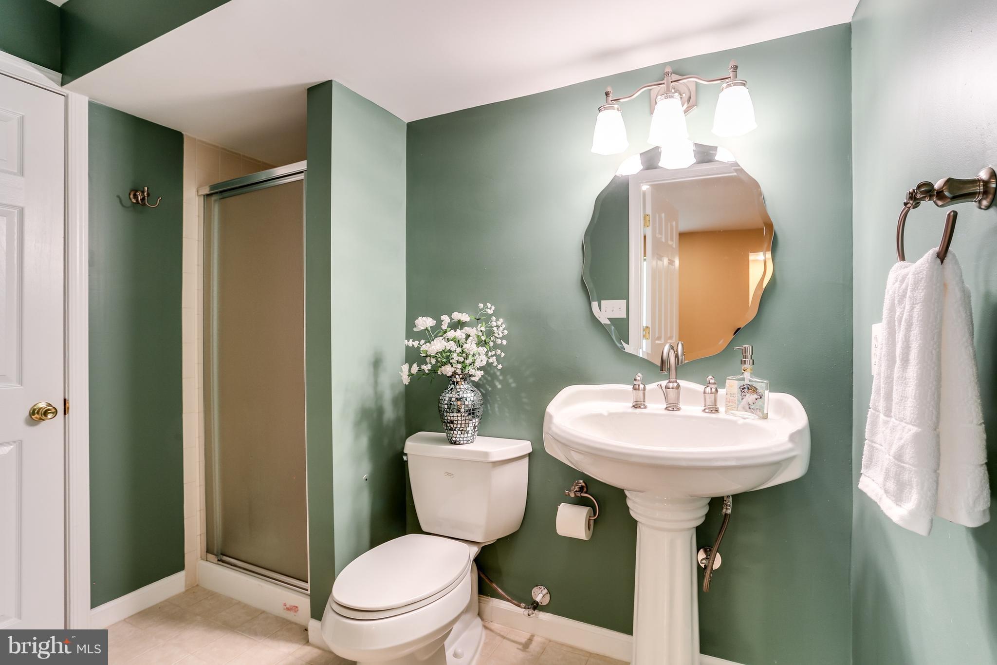 8258 Spring Branch Court Laurel, MD 20723 - Photo 24 of 26 a bathroom with a toilet sink and mirror