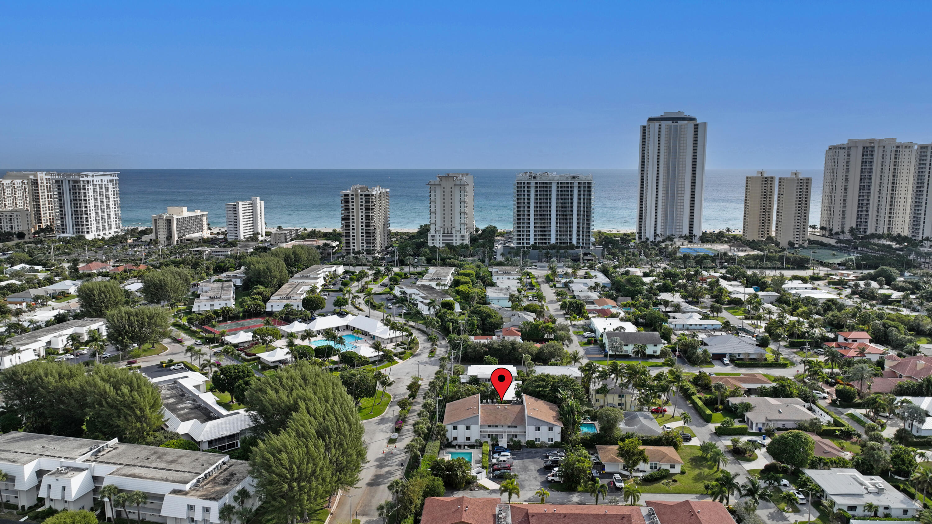 a view of a city with tall buildings