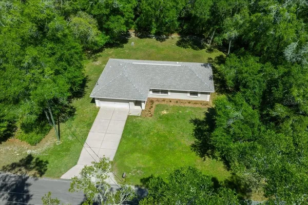 an aerial view of a house