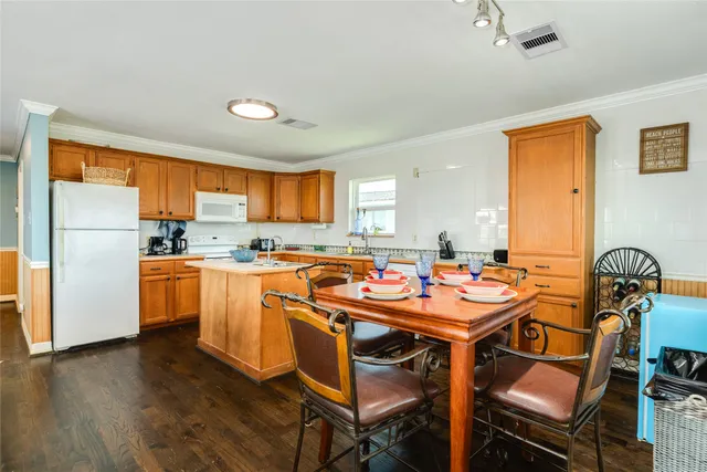a table and chairs in a room