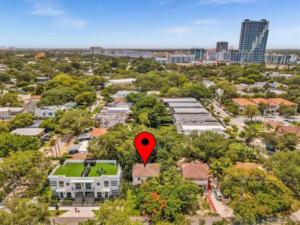 an aerial view of multiple house