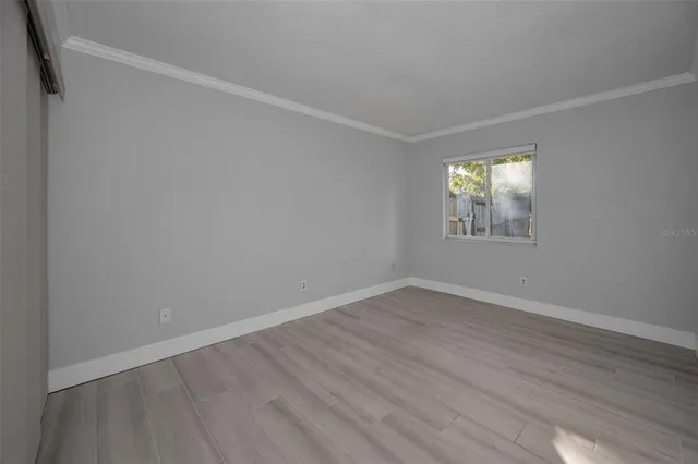 a view of a park with swings