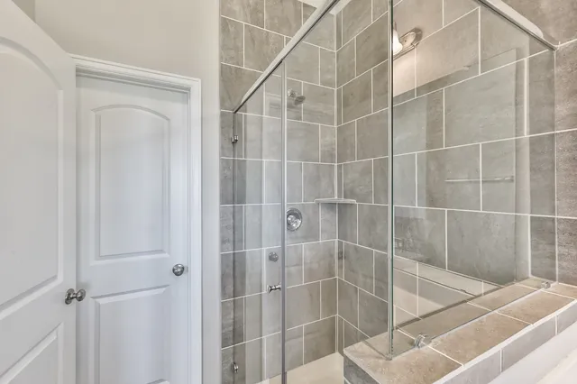 a bathroom with a shower