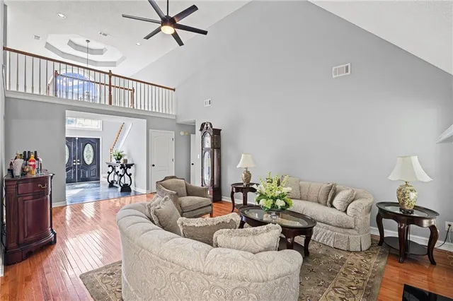 a living room with furniture