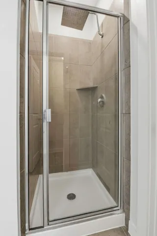 a bathroom with a shower