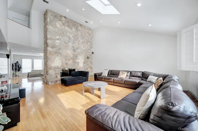a living room with furniture and a couch